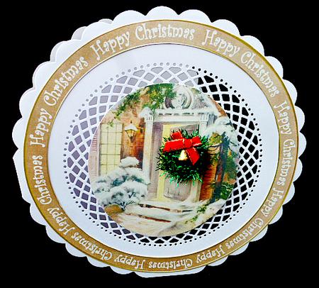 Christmas Door Happychristmas 8in Round Ruffle Mini Card Kit by Diane  Hitchcox