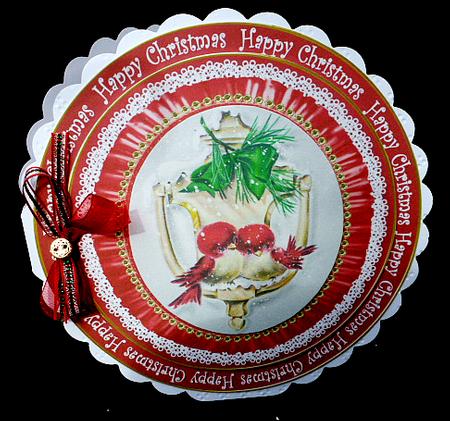 Lovebirds H Christmas 8in Round Ruffle Mini Card Kit by Diane  Hitchcox
