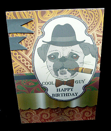Scallop Layer Sketch Card - Cool Guy Dog by Diane  Hitchcox
