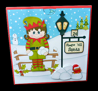 3D Xmas Little Elf Sleeps Till Santa Countdown Card by Diane  Hitchcox