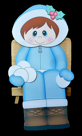 3D on the Shelf Card Kit - Little Christmas Eskimo Boy by Diane  Hitchcox
