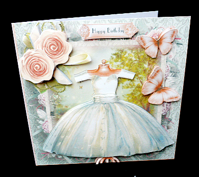 The White Silk Dress Card Front Kit by Diane  Hitchcox