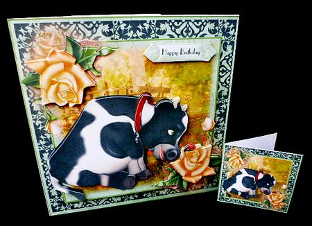The Cow and the Ladybird Card Front Kit by Diane  Hitchcox