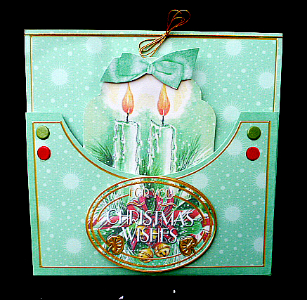 Candle Duo Christmas Wishes 7in Tag Card Front Mini Kit by Diane  Hitchcox