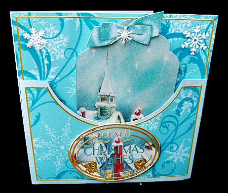 Rooftops Christmas Wishes 7in Tag Card Front Mini Kit by Diane  Hitchcox