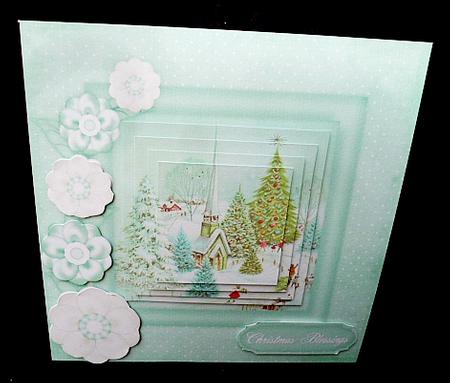 Christmas Cheer - 8" Square Card Pyramage Mini-kit by Diane  Hitchcox