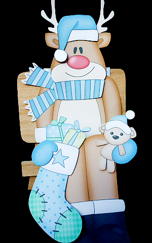 3D on the Shelf Card Kit - Christmas Rudolph's Stocking by Diane  Hitchcox