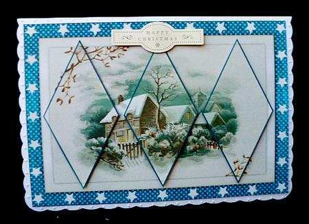Victorian Christmas Scene Diamond Panel Card by Diane  Hitchcox