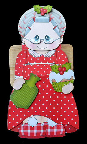 3D on the Shelf Card Kit - Christmas Beddy Ready Mrs Claus by Diane  Hitchcox