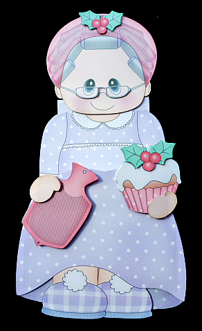 3D on the Shelf Card Kit - Christmas Beddy Ready Mrs Claus by Diane  Hitchcox