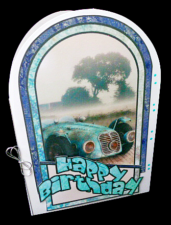 Cutaway Card - Old Blue Racer by Diane  Hitchcox
