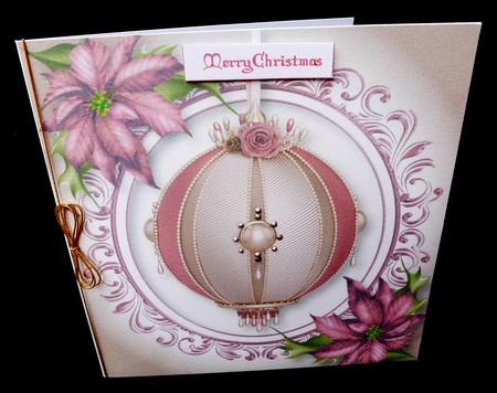 Vintage Christmas Bauble - Dusky Rose 8x8 Quick Topper by Diane  Hitchcox