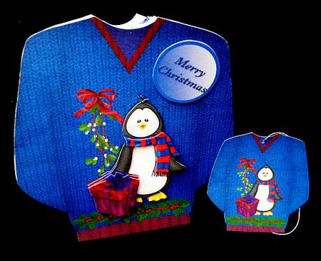 Penguin Present - Christmas Jumper Card Mini Kit by Diane  Hitchcox