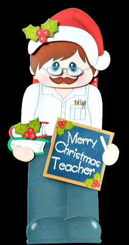 3D on the Shelf Card Kit - Christmas Teacher Mr Davies by Diane  Hitchcox