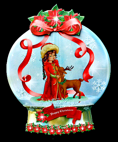 Deer Friends Snow Globe Shaped Card Kit by Diane  Hitchcox