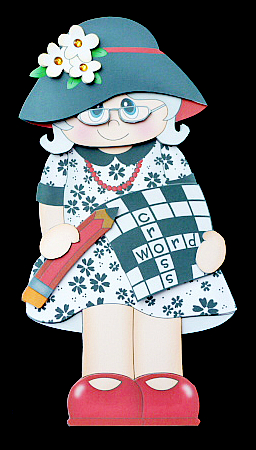 3D on the Shelf Card Kit - Gossip Galz - Crossword Cora by Diane  Hitchcox