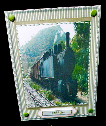Lovely Steam Train Topper , with Verse by Diane  Hitchcox