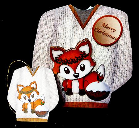 Little Fox - Christmas Jumper Card Mini Kit by Diane  Hitchcox