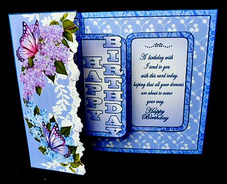 Embroidered Border - Lilacs & Butterflies by Diane  Hitchcox