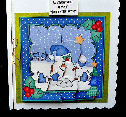 Christmas Snowball Sam Shell Edged Corner by Diane  Hitchcox