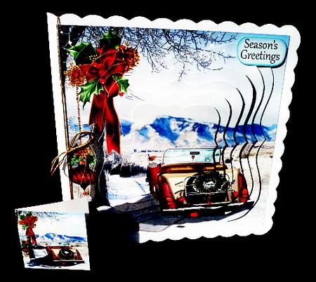 On the Road - Morris Travelling Home for Christmas + by Diane  Hitchcox