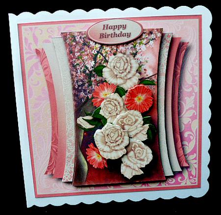 Rosy Fantasy - Curved Layers Card Mini Kit by Diane  Hitchcox