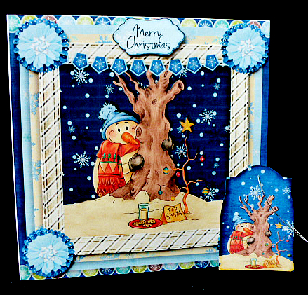 Cardtopper Snowman Waiting for Santa 679 by Diane  Hitchcox