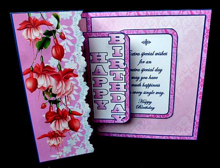 Embroidered Border - Fuchsias by Diane  Hitchcox