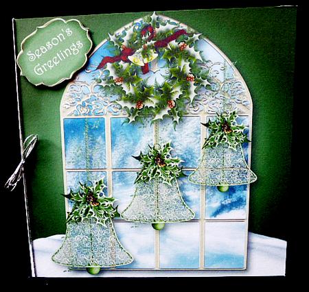 The Winter Window & Lace Bells 8x8 Quick Topper by Diane  Hitchcox