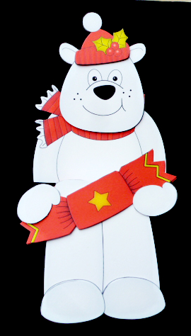 3D on the Shelf Card Kit - Little Christmas Polar Bear Ben by Diane  Hitchcox
