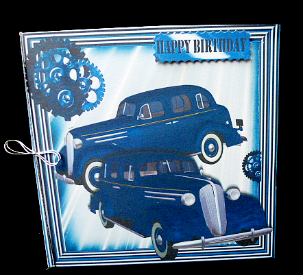 1936 Blue Sedan Vintage Cars 8x8 by Diane  Hitchcox