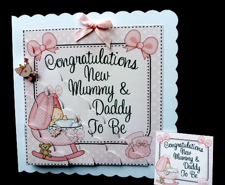 New Daddy to Be Scallop Corner Side Stacker Topper by Diane  Hitchcox