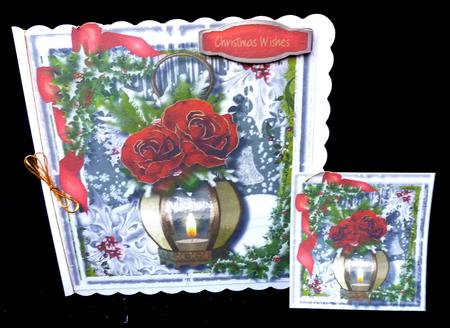 Christmas Lantern and Holly  by Diane  Hitchcox