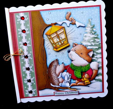 Christmas Foxy Fa La La 7.5 Decoupage Mini Kit by Diane  Hitchcox