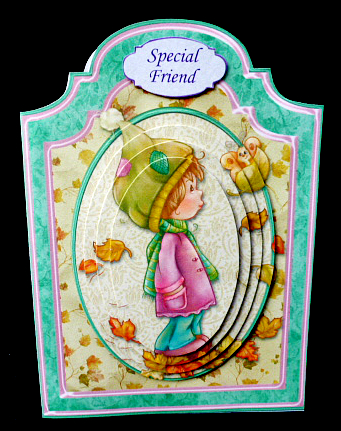 Autumn Girl Shaped Pyramid Card Kit by Diane  Hitchcox