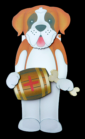 3D on the Shelf Card Kit - Little St Bernard Dog Tex by Diane  Hitchcox