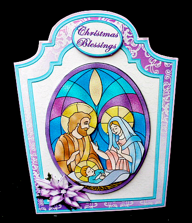Stained Glass Nativity Shaped Card Kit by Diane  Hitchcox
