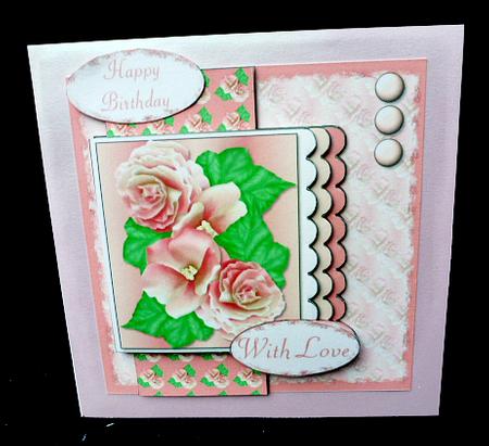 Three Scallop Layers - Pale Pink Begonias by Diane  Hitchcox