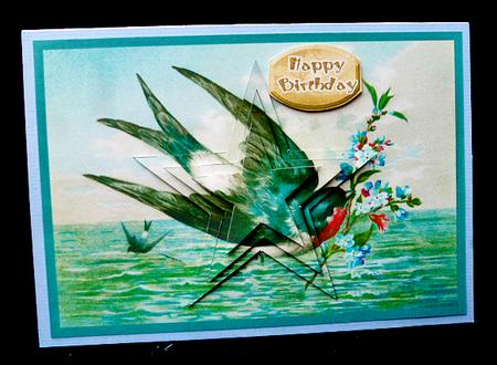 Vintage Bird with Flowers Star Pyramid by Diane  Hitchcox