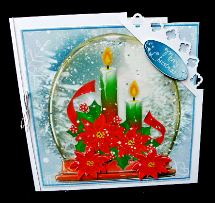 Beautiful Candles in Snow Globe 8x8 by Diane  Hitchcox