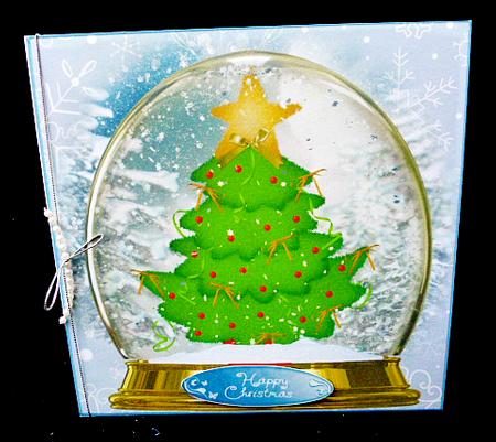 Christmas Tree in Snow Globe 8x8 by Diane  Hitchcox
