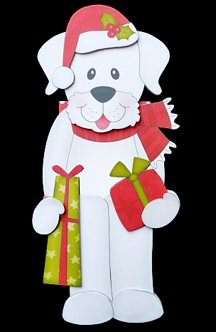 3D on the Shelf Card Kit - Little Christmas Labrador Dog by Diane  Hitchcox