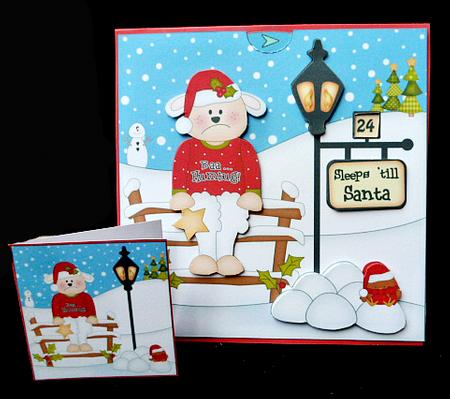 3D Christmas Baa Humbug Lamb Sleeps Til Santa Countdown Card by Diane  Hitchcox