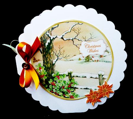 Winters Tale Christmas Wishes Circle Easel Card Mini Kit by Diane  Hitchcox