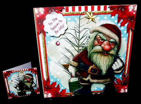 Naughty Santa Card Front Kit by Diane  Hitchcox