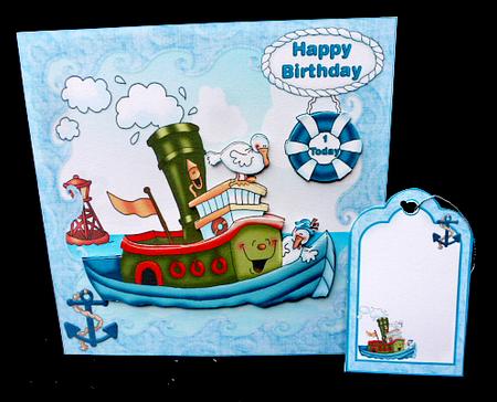 8x8 Sailing Birthday Boy Wishes Mini Kit by Diane  Hitchcox