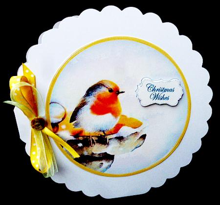 Blue Robin Christmas Wishes Circle Easel Card Mini Kit by Diane  Hitchcox