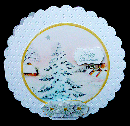 Snow Tree Silver Happy Christmas Circle Easel Card Mini Kit by Diane  Hitchcox