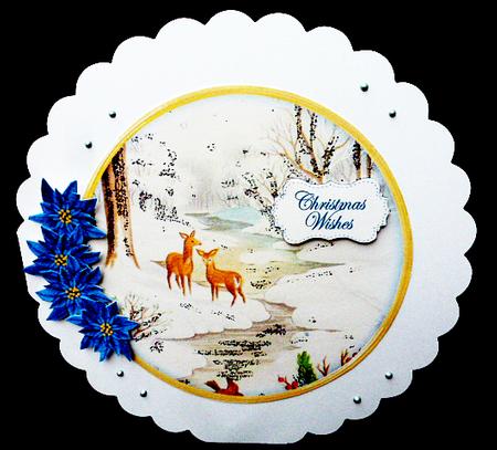 Snow Deer Christmas Wishes Circle Easel Card Mini Kit by Diane  Hitchcox