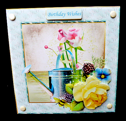 The Watering Can with Rose Decoupage by Diane  Hitchcox